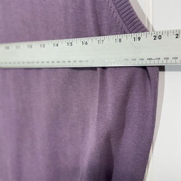 Johnston & Murphy Purple Pima Cotton Sweater Vest M Mock Neck Snap Button Preppy - Picture 3 of 8